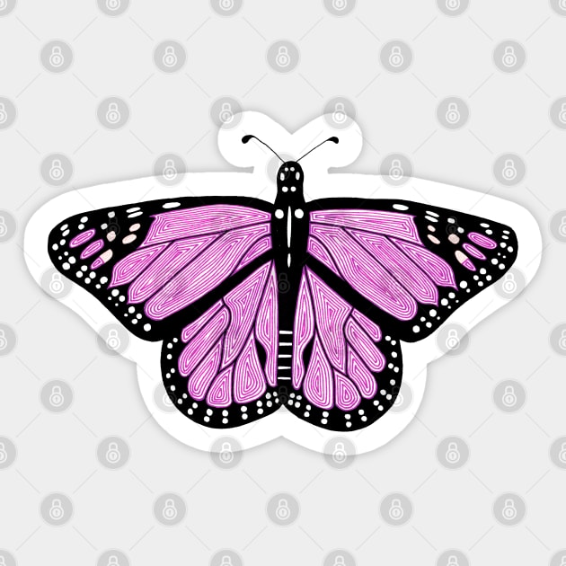 Pink Butterfly Sticker by calenbundalas